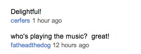 YouTube comments on The Tailor