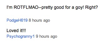 YouTube comments on The Tailor